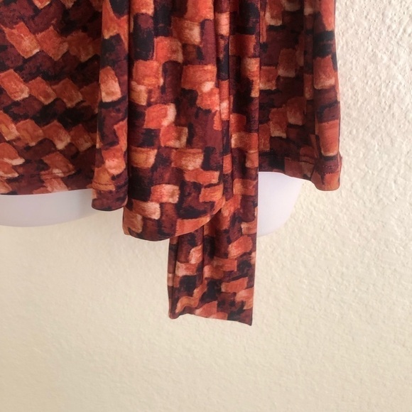 Cocomo Brown And Rust Checkered Blouse, Petite Medium - Picture 7 of 11